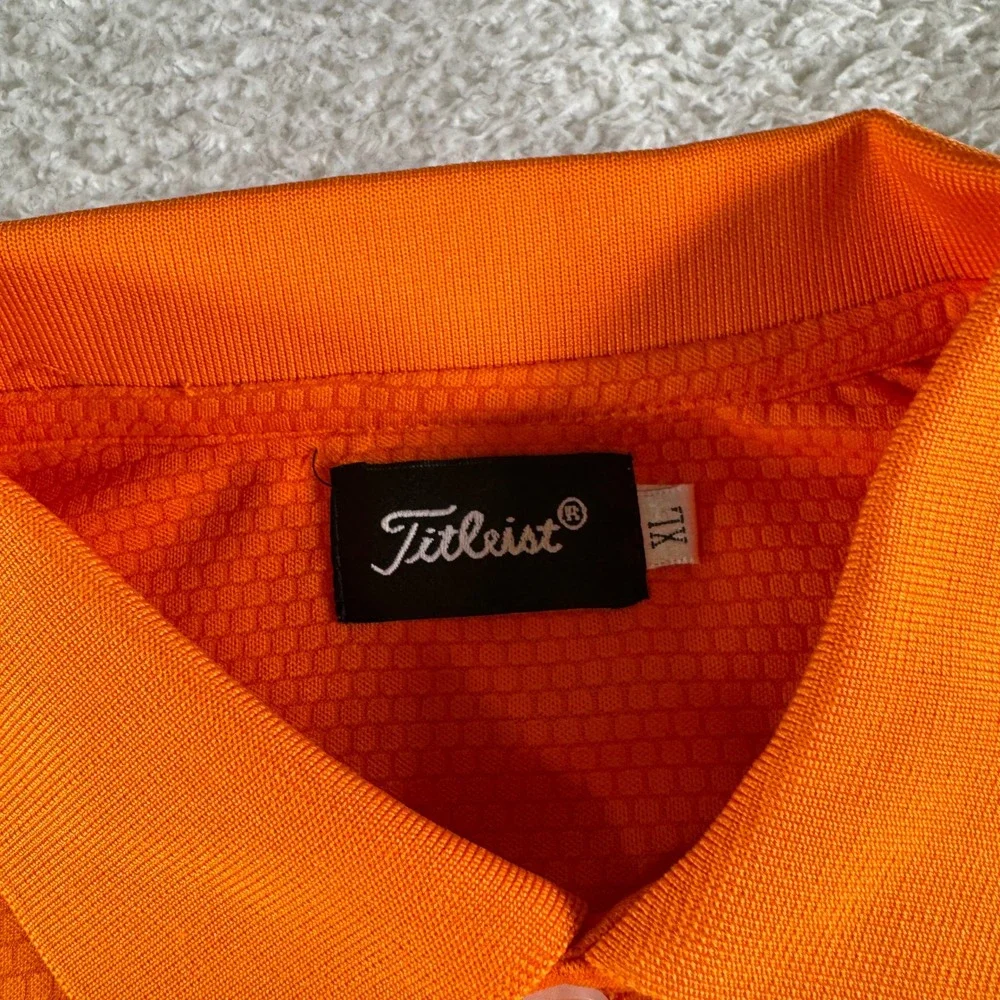Vintage Titleist Golf Polo Shirt Athletic Orange Men's Size XL Stretch Clean
